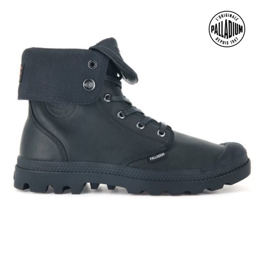 Palladium Baggy Leather ESS WP Women's Boots Black | UK U230-OTV